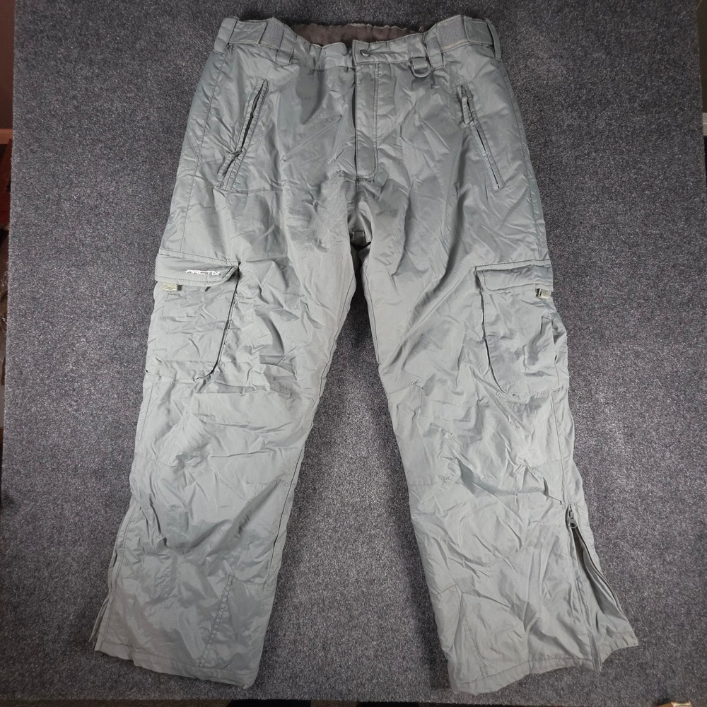 Arctix Snow Pants Mens XL Gray Insulated Cargo Winter Ski Trousers BUR1960